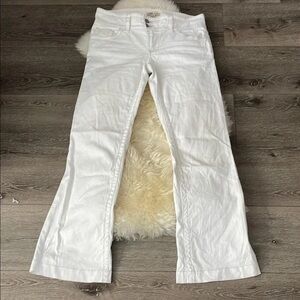 CAbi Women's White Straight Leg Jeans